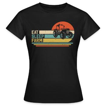 eat sleep farm - Frauen T-Shirt - Schwarz - Vorne - AI Model Female 172 dark (172cm)