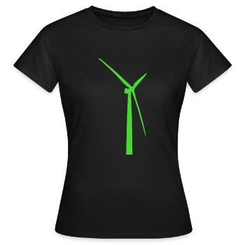 Wind power Wind energy Wind turbine sustainable - Women's T-Shirt - black - Front - AI Model Female 172 dark (172cm)