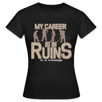 Ruines archéologie - T-shirt Femme - noir - Devant - AI Model Female 172 dark (172cm)