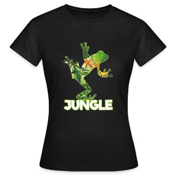 Dschungel Frosch Tierschutz Naturschutz Amazonas - Frauen T-Shirt - Schwarz - Vorne - AI Model Female 172 dark (172cm)