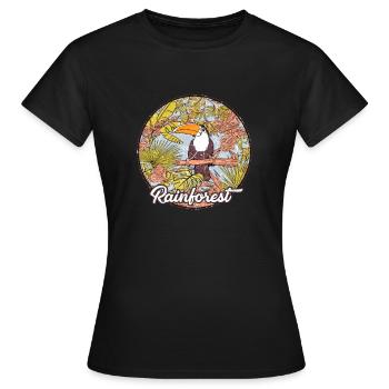Forêt tropicale pélican forêt tropicale protection de l'environnement - T-shirt Femme - noir - Devant - AI Model Female 172 dark (172cm)
