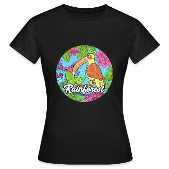 Forêt tropicale tropicale protection de l'environnement pélican jungle - T-shirt Femme - noir - Devant - AI Model Female 172 dark (172cm)