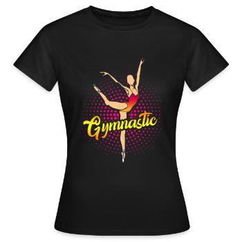 Gymnastik - Frauen T-Shirt - Schwarz - Vorne - AI Model Female 172 dark (172cm)