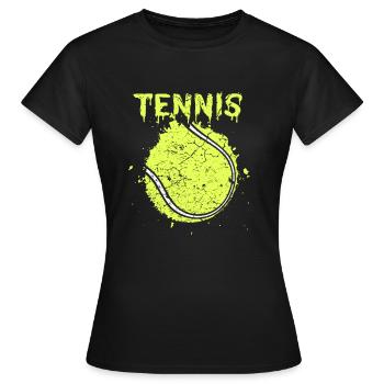 Tennis ball - Women's T-Shirt - black - Front - AI Model Female 172 dark (172cm)