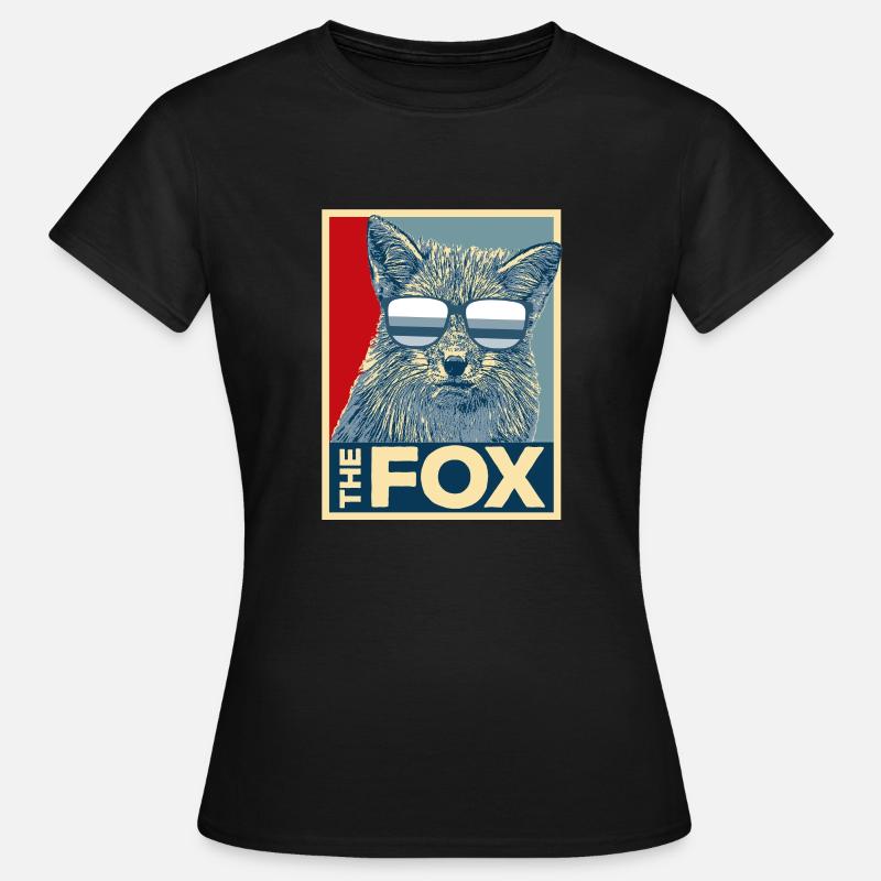 Fuchs Tiere Tier Cool WildnisComic Geschenk - Frauen T-Shirt - Schwarz