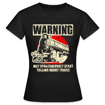Eisenbahn Modelleisenbahn Schienen - Frauen T-Shirt - Schwarz - Vorne - AI Model Female 172 dark (172cm)