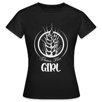 Allergies alimentaires coeliaques sans gluten - T-shirt Femme - noir - Devant - AI Model Female 172 dark (172cm)