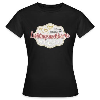 Ich bin eine echte Lieblingsnachbarin - Frauen T-Shirt - Schwarz - Vorne - AI Model Female 172 dark (172cm)
