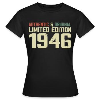 1946 Birthday Gift 1946 Vintage 1946 Retro - Women's T-Shirt - black - Front - AI Model Female 172 dark (172cm)
