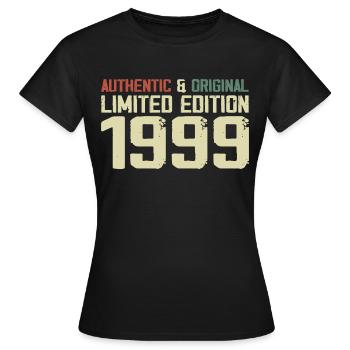 1999 Geburtstagsgeschenk 1999 Jahrgang 1999 Retro - Frauen T-Shirt - Schwarz - Vorne - AI Model Female 172 dark (172cm)