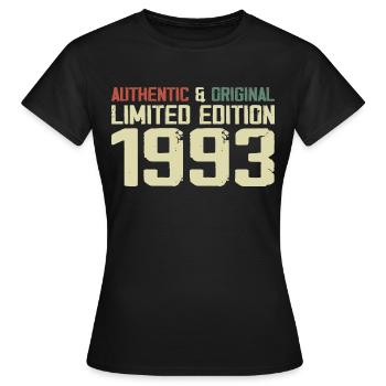 1993 Geburtstagsgeschenk 1993 Jahrgang 1993 Retro - Frauen T-Shirt - Schwarz - Vorne - AI Model Female 172 dark (172cm)
