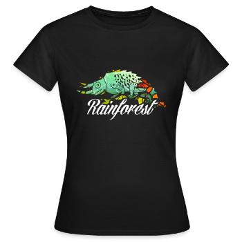 Caméléon forêt tropicale tropicale protection de l'environnement jungle - T-shirt Femme - noir - Devant - AI Model Female 172 dark (172cm)