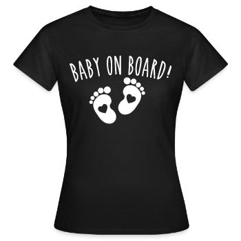 baby on board - T-shirt Femme - noir - Devant - AI Model Female 172 dark (172cm)