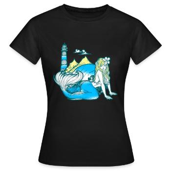 Sirène sirène sirène conte de fées - T-shirt Femme - noir - Devant - AI Model Female 172 dark (172cm)