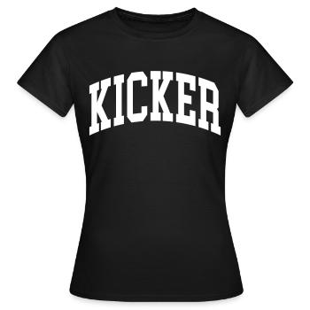 Kicker - Frauen T-Shirt - Schwarz - Vorne - AI Model Female 172 dark (172cm)