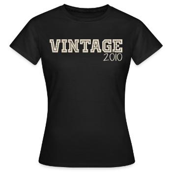 Vintage 2010 Original 2010 Rétro 2010 Cadeau 2010 - T-shirt Femme - noir - Devant - AI Model Female 172 dark (172cm)