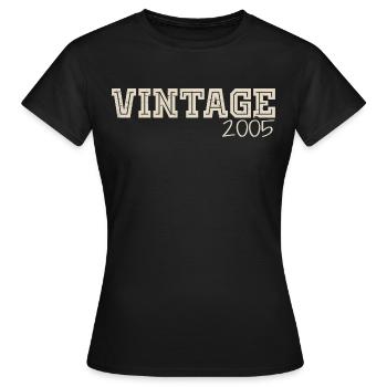 Vintage 2005 Original 2005 Rétro 2005 Cadeau 2005 - T-shirt Femme - noir - Devant - AI Model Female 172 dark (172cm)