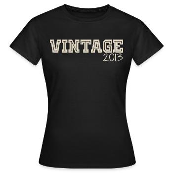 Vintage 2013 Original 2013 Rétro 2013 Cadeau 2013 - T-shirt Femme - noir - Devant - AI Model Female 172 dark (172cm)