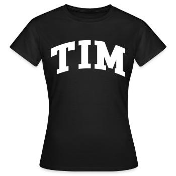 Tim - Frauen T-Shirt - Schwarz - Vorne - AI Model Female 172 dark (172cm)