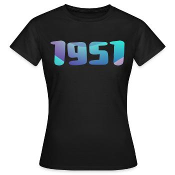 1951 Geburtstagsgeschenk Vintage 1951 Retro 1951 - Frauen T-Shirt - Schwarz - Vorne - AI Model Female 172 dark (172cm)