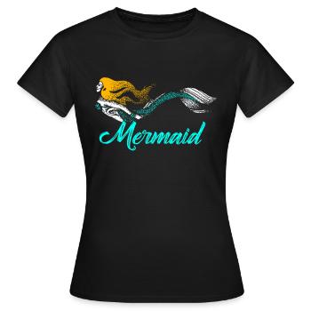 Mermaid mermaid mermaid fairy tale - Women's T-Shirt - black - Front - AI Model Female 172 dark (172cm)