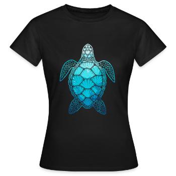 Tortue de mer tortue animal sous l'eau - T-shirt Femme - noir - Devant - AI Model Female 172 dark (172cm)
