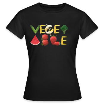 vegetable - Women's T-Shirt - black - Front - AI Model Female 172 dark (172cm)