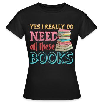 Book Fan Design pour un ver de bibliothèque - T-shirt Femme - noir - Devant - AI Model Female 172 dark (172cm)