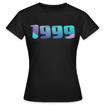 Geburtstagsgeschenk 1999 Jahrgang 1999 Retro 1999 - Frauen T-Shirt - Schwarz - Vorne - AI Model Female 172 dark (172cm)