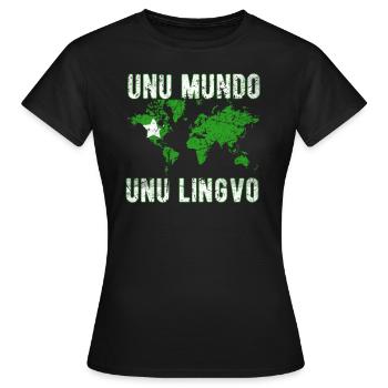 Esperanto Plansprache Wörterbuch Sprache der Welt - Frauen T-Shirt - Schwarz - Vorne - AI Model Female 172 dark (172cm)