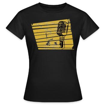 Mikrophon Microphone Musik Sänger Sängerin - Frauen T-Shirt - Schwarz - Vorne - AI Model Female 172 dark (172cm)