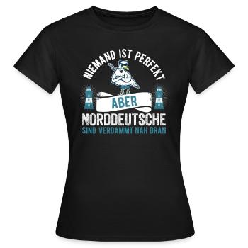 Norddeutsch Norddeutscher Möwe - Frauen T-Shirt - Schwarz - Vorne - AI Model Female 172 dark (172cm)