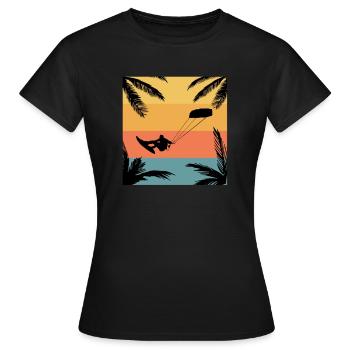 Kitesurf Kitesurfer - Frauen T-Shirt - Schwarz - Vorne - AI Model Female 172 dark (172cm)