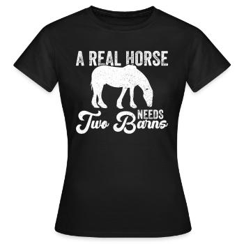 Clydesdale Schottisches Zugpferd - T-shirt Femme - noir - Devant - AI Model Female 172 dark (172cm)
