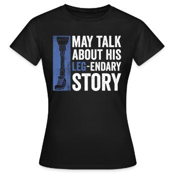 Gliedmaßen Prothese Künstliches Bein - Frauen T-Shirt - Schwarz - Vorne - AI Model Female 172 dark (172cm)