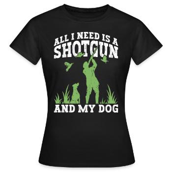 Wachtel Jäger Hund Vogeljagd Wachteljagd - Frauen T-Shirt - Schwarz - Vorne - AI Model Female 172 dark (172cm)