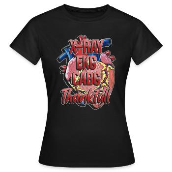 Herz Bypass Arterie Herz OP - Frauen T-Shirt - Schwarz - Vorne - AI Model Female 172 dark (172cm)