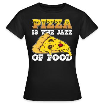 Pizza für Pizzahersteller, die Pizza -Produktion - Frauen T-Shirt - Schwarz - Vorne - AI Model Female 172 dark (172cm)
