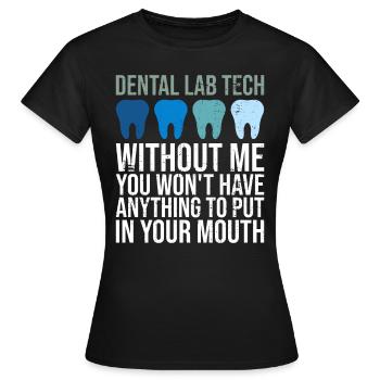 Zahnärztliches Labor- und Zahnklinik -Labor - T-shirt Femme - noir - Devant - AI Model Female 172 dark (172cm)