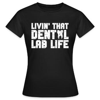 Zahnärztliches Labor- Und Zahnlabortechniker - T-shirt Femme - noir - Devant - AI Model Female 172 dark (172cm)