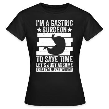 Magenchirurg Und Adipositasmanschette - Frauen T-Shirt - Schwarz - Vorne - AI Model Female 172 dark (172cm)