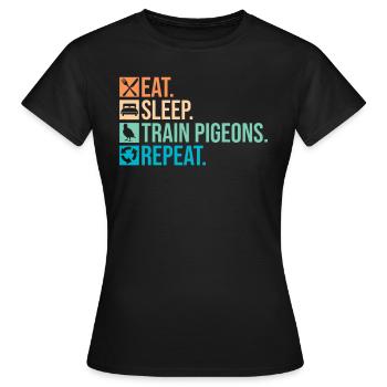 Taubenrennen Und Taubenrennen Taubenrennen - Frauen T-Shirt - Schwarz - Vorne - AI Model Female 172 dark (172cm)