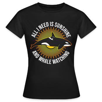 Walbeobachtung Und Beluga Orca Wal - Women's T-Shirt - black - Front - AI Model Female 172 dark (172cm)