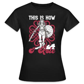 Rpg-rollenspiele Und Larper - T-shirt Femme - noir - Devant - AI Model Female 172 dark (172cm)