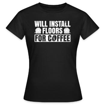 Teppich-installateur-design Für - Frauen T-Shirt - Schwarz - Vorne - AI Model Female 172 dark (172cm)