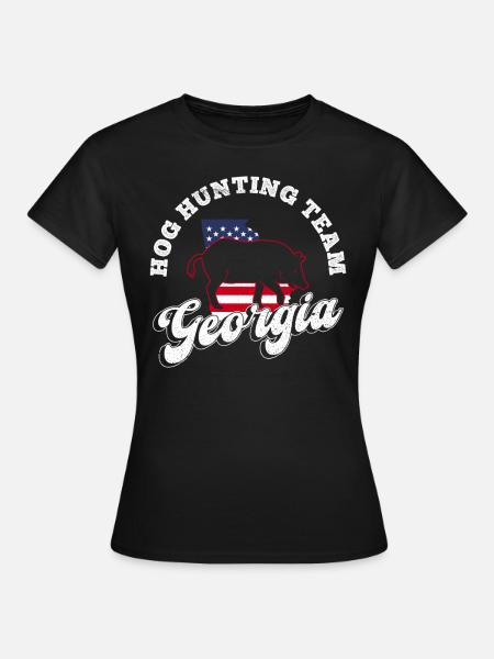 Schweinejagd Georgia Design Für Wildschweinjäger - T-shirt Femme - noir