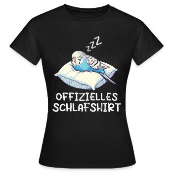 Offizielles Schlafshirt Wellensittich Vogel Welli - Frauen T-Shirt - Schwarz - Vorne - AI Model Female 172 dark (172cm)