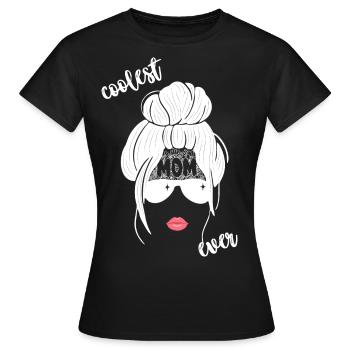 Coolest Mom Ever Frauen Gesicht Silhouette - Frauen T-Shirt - Schwarz - Vorne - AI Model Female 172 dark (172cm)