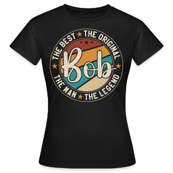 BOB Vorname Retro Bob Lustiger Weihnachtswitz Bob - Frauen T-Shirt - Schwarz - Vorne - AI Model Female 172 dark (172cm)