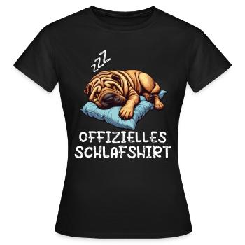 Offizielles Schlafshirt Shar Pei Shar Pei Besitzer - Frauen T-Shirt - Schwarz - Vorne - AI Model Female 172 dark (172cm)